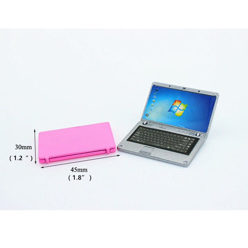 1/12 Scale Dollhouse Miniature Scene Model Dollhouse Accessories Mini Laptop