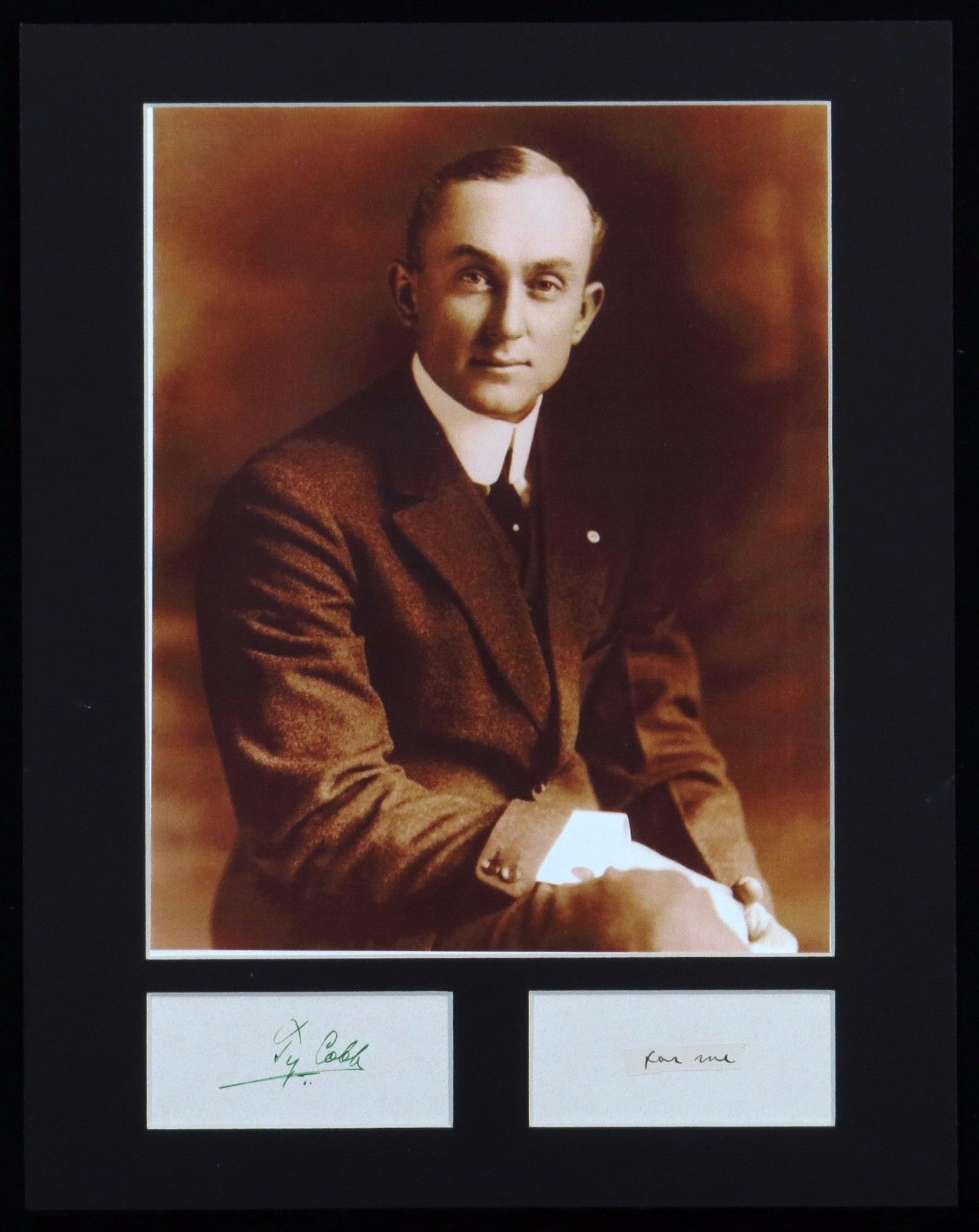 Ty Cobb Tigers 11x14 Matted Display Photo Hand Written Letter Words "For Me" JSA