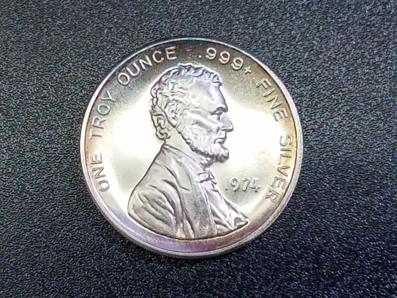 1974 Lincoln Cent .999 Fine Silver Trade Unit 1 oz Round #A22b