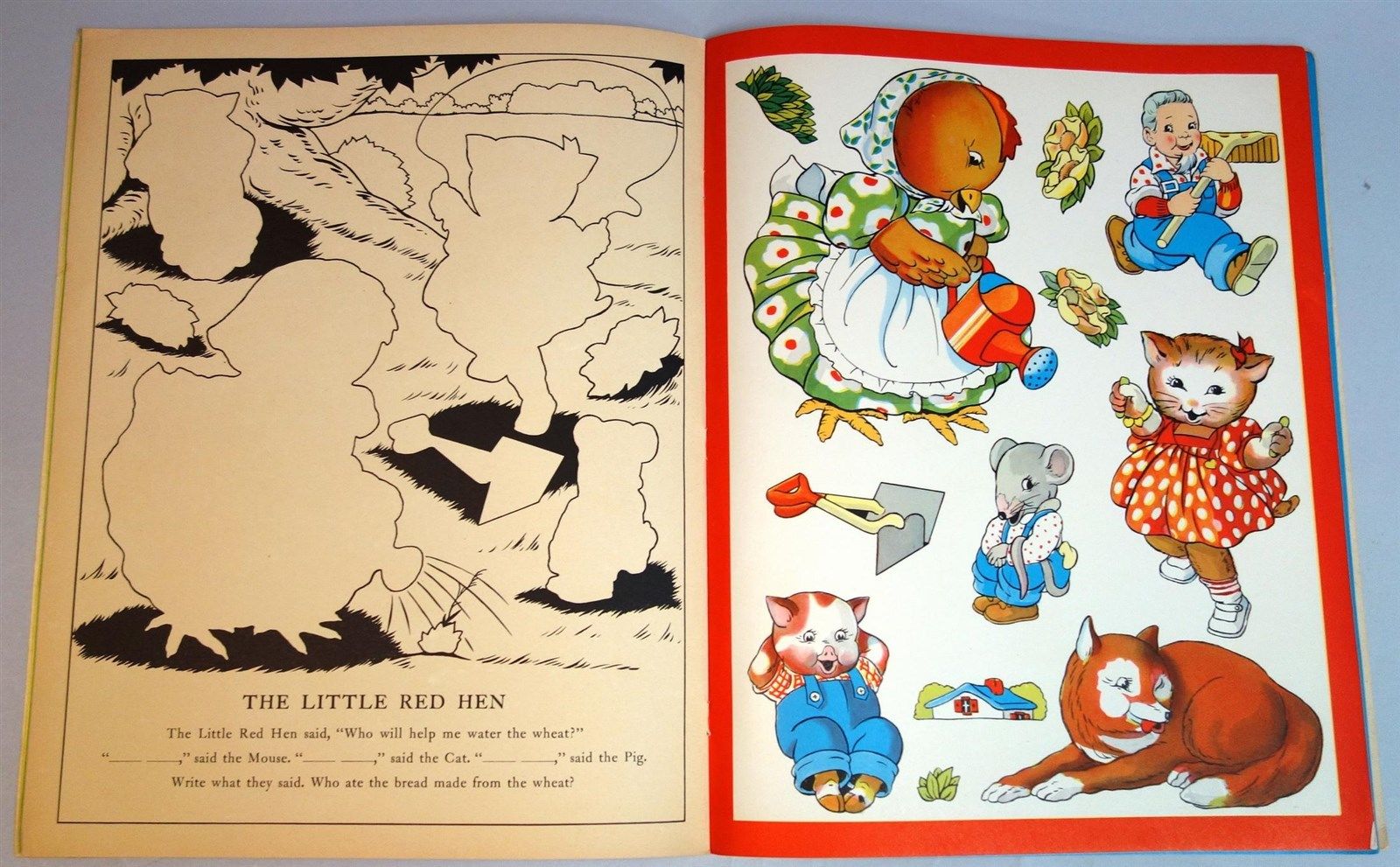 Un-Cut Paper Doll Book Sticker Pictures w Gummed-backs Nursery Rhymes