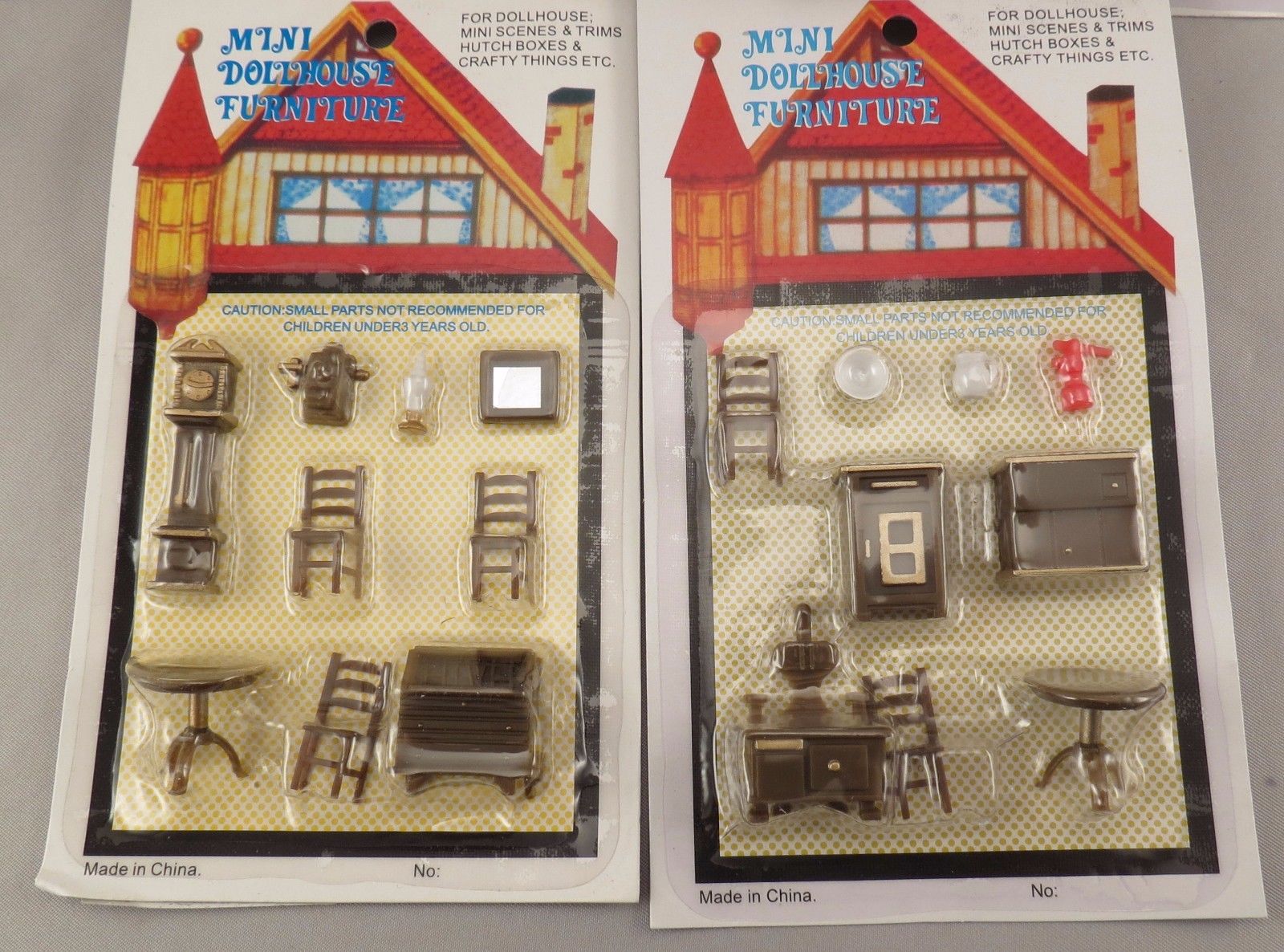 Miniature Dollhouse Furniture 1/4 1:48 Quarter Scale Lot of 5 Sets Kitchen NIP