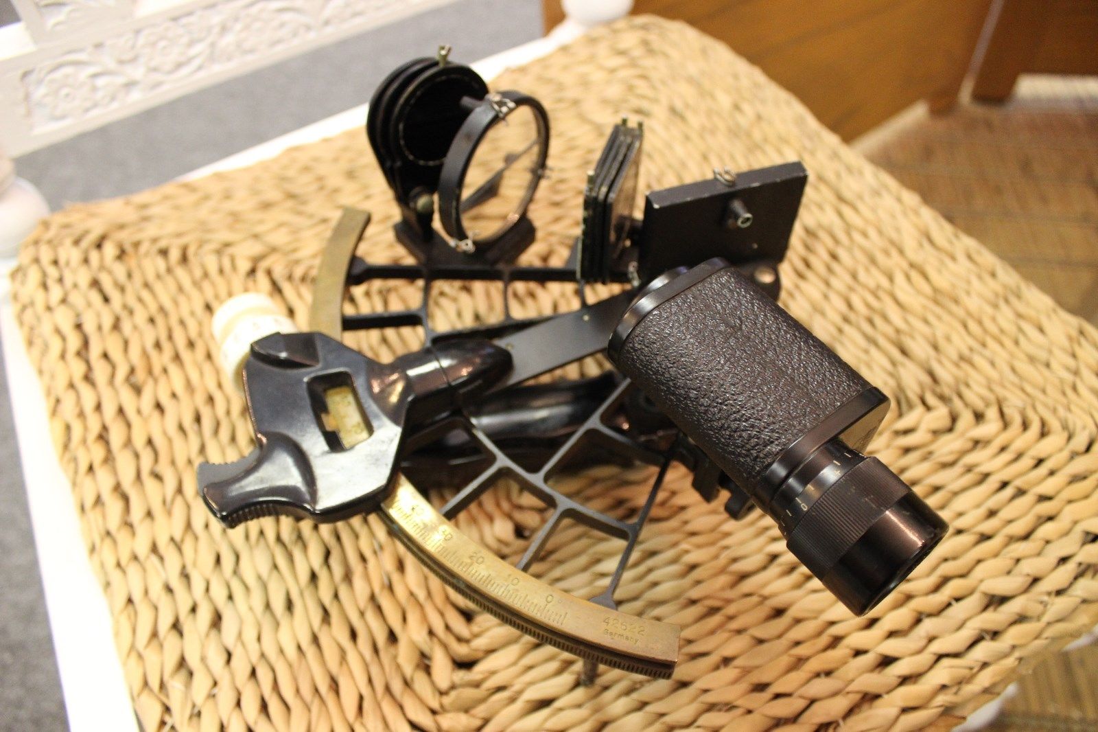 Nautical (maritime) antique sextant in original wooden box, Germany