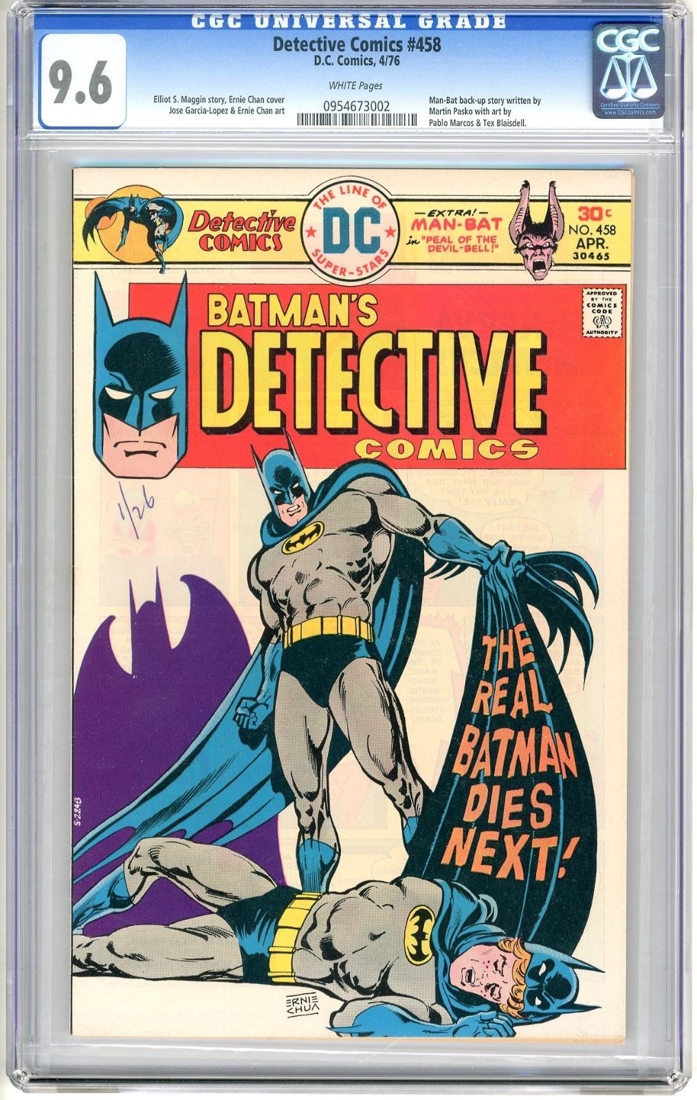 Detective Comics  #458  CGC  9.6  NM+  white  pages