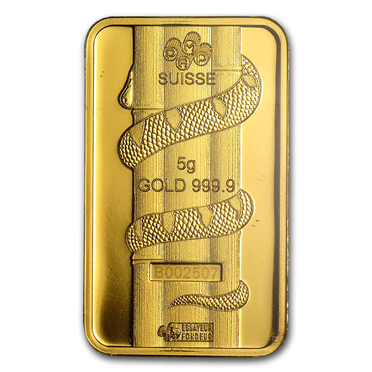 5 gram Gold Bar - PAMP Suisse Year of the Snake (In Assay) - SKU #88073