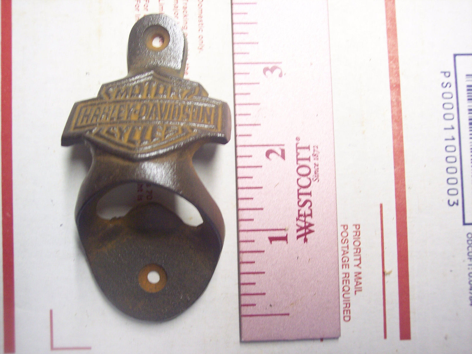 Antique vintage Harley Davidson motorcycle  iron Beer Bottle Opener tools part