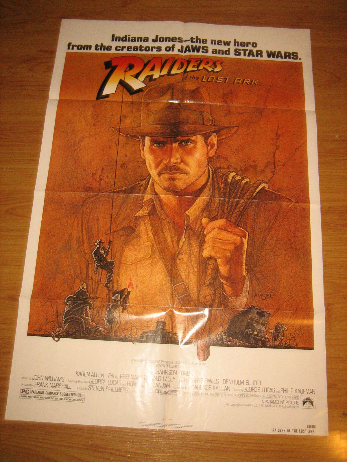 Raiders of the Lost Ark 1981 ORIGINAL MOVIE POSTER INDIANA JONES JAWS STAR WARS