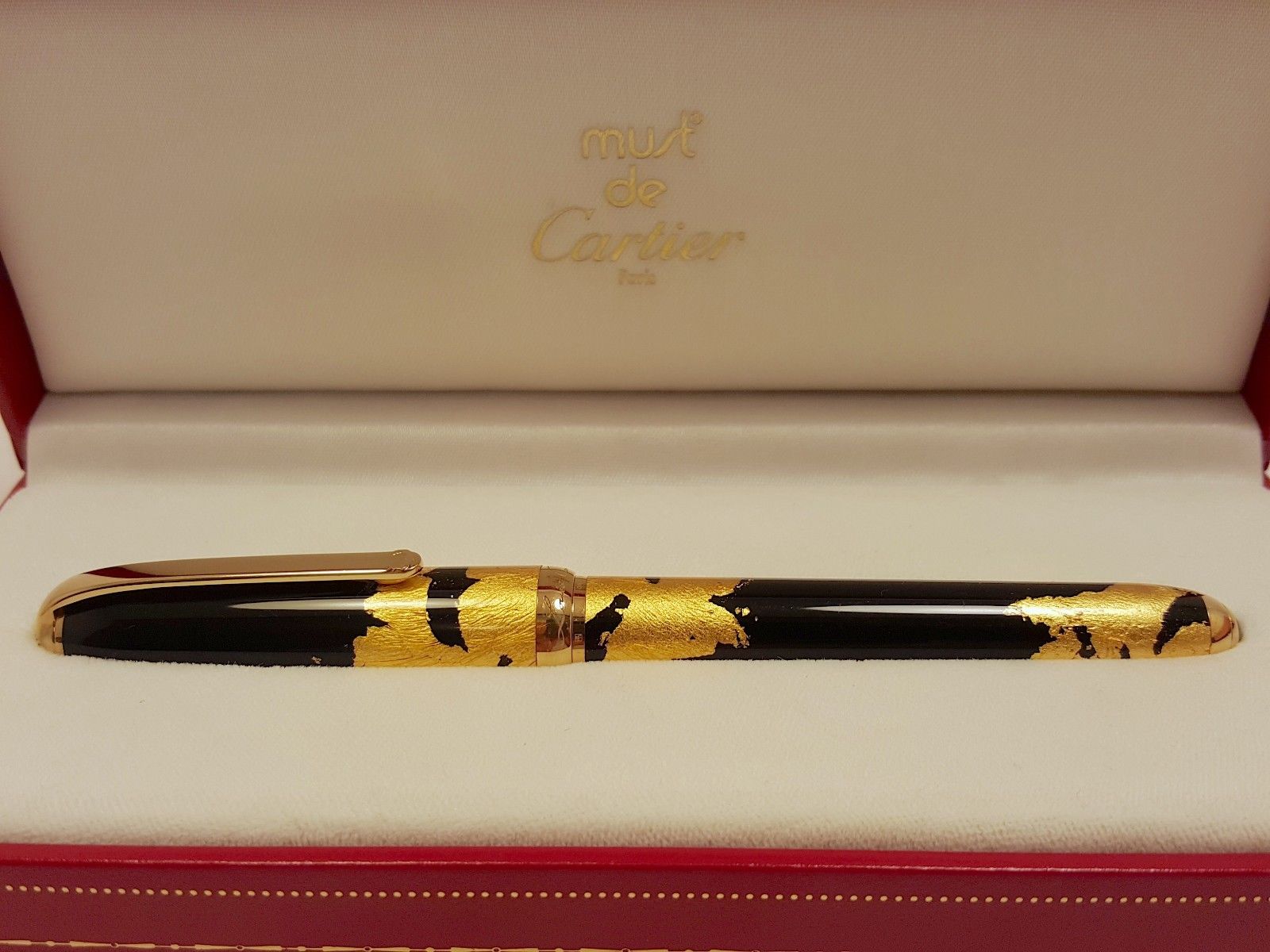 Rare Louis Cartier Dandy Gold Leaf LIMITED EDITION of 1847 Fountain Pen 18K NIB
