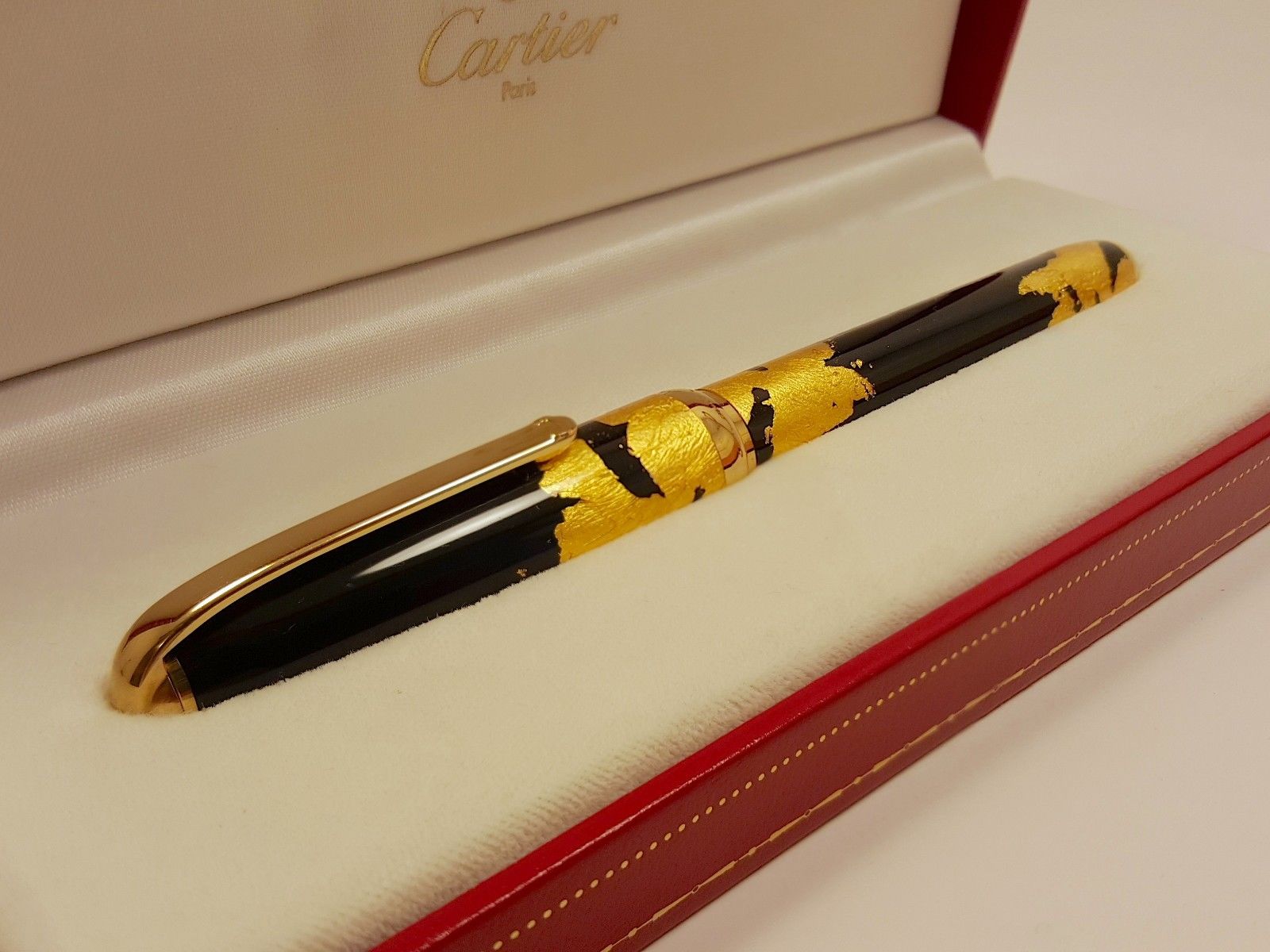 Rare Louis Cartier Dandy Gold Leaf LIMITED EDITION of 1847 Fountain Pen 18K NIB