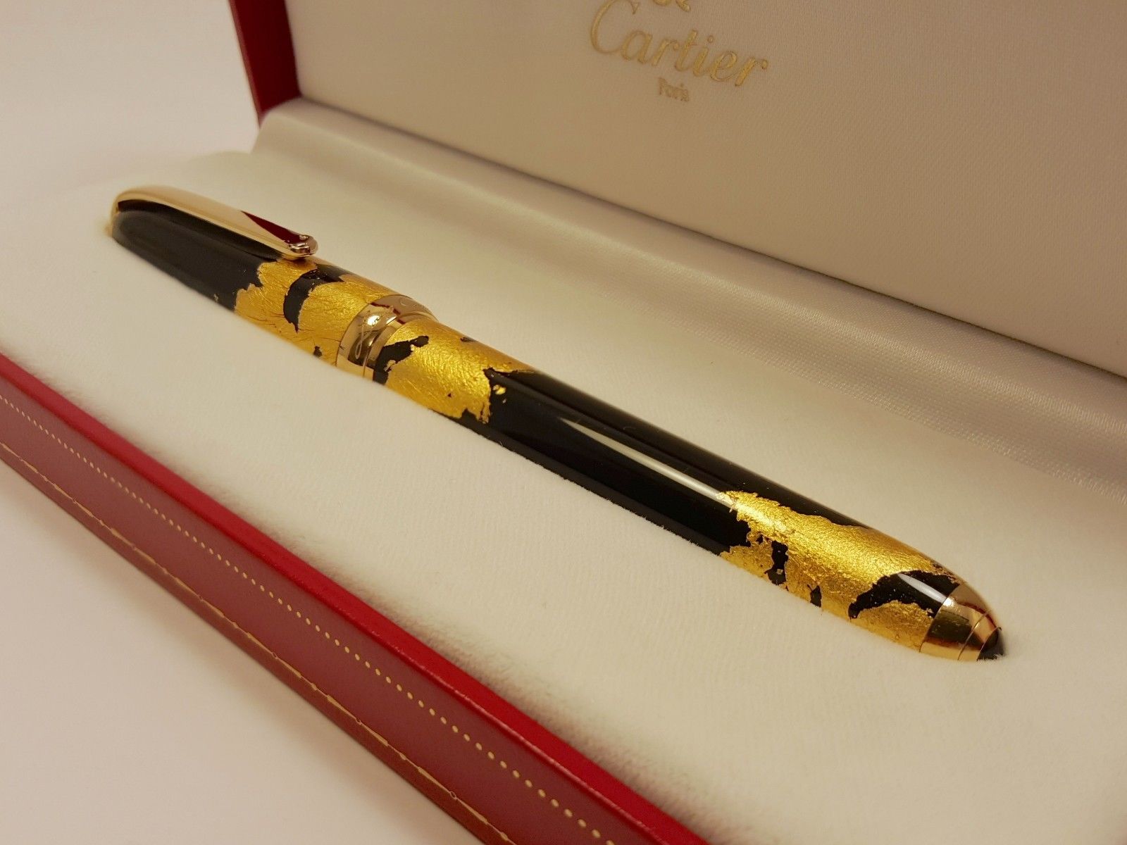 Rare Louis Cartier Dandy Gold Leaf LIMITED EDITION of 1847 Fountain Pen 18K NIB