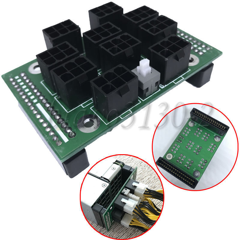 Dual Power Supply Breakout Adapter Board X3650 +10x 6P Cable for Ethereum Mining