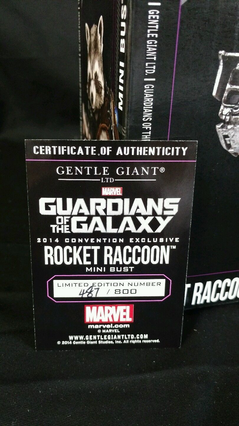 Sdcc 2014 Guardians of the Galaxy Rocket Raccoon Gentle Giant mini bust 487/800