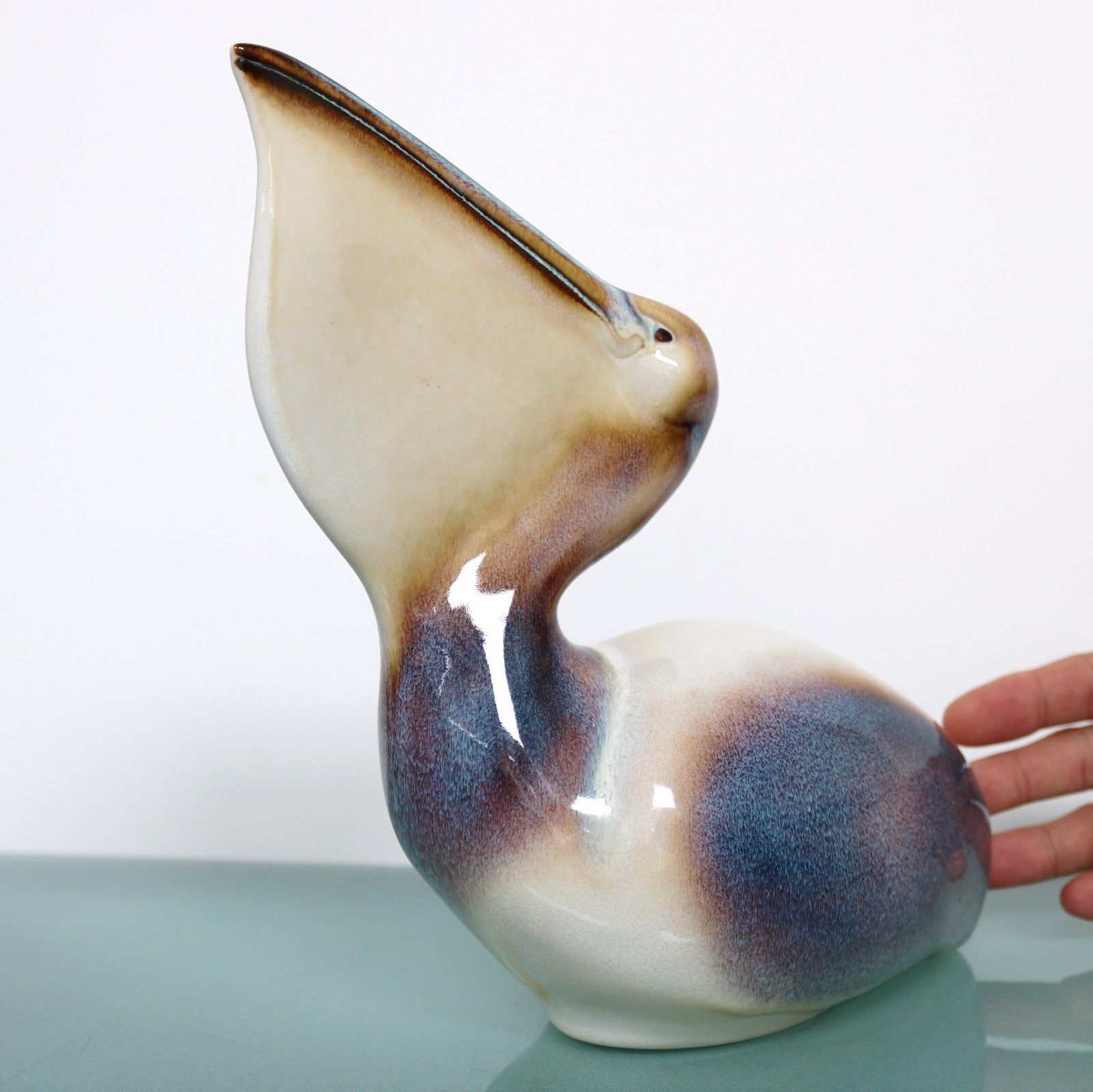 GOEBEL LARGE PELICAN UNDAMAGED! Vintage RARE! TOP Figurine Porcelain Mid Century