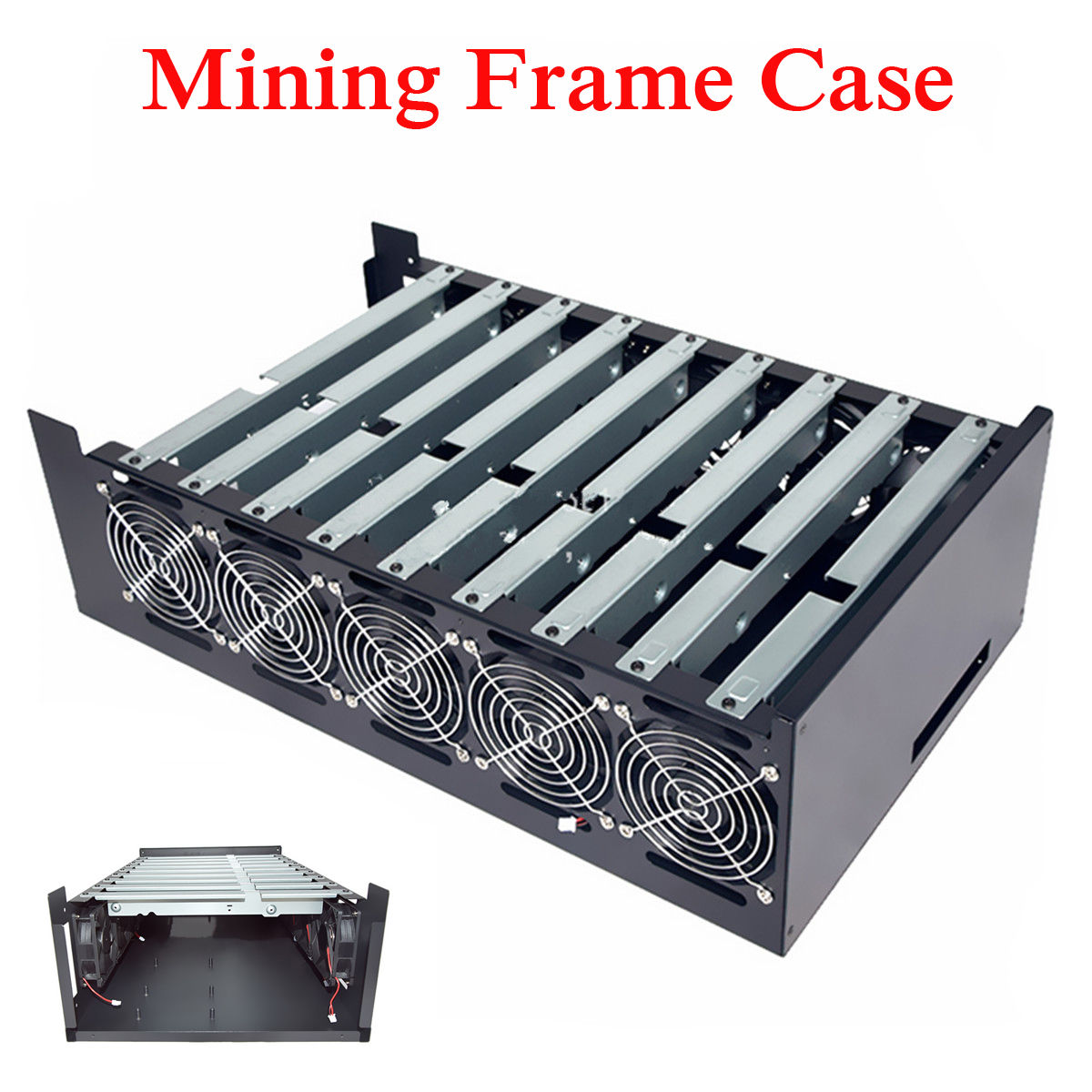 Open Air Mining Miner Rig Frame Case Crypto Coin For 9 GPU ETH BTC Ethereum DIY