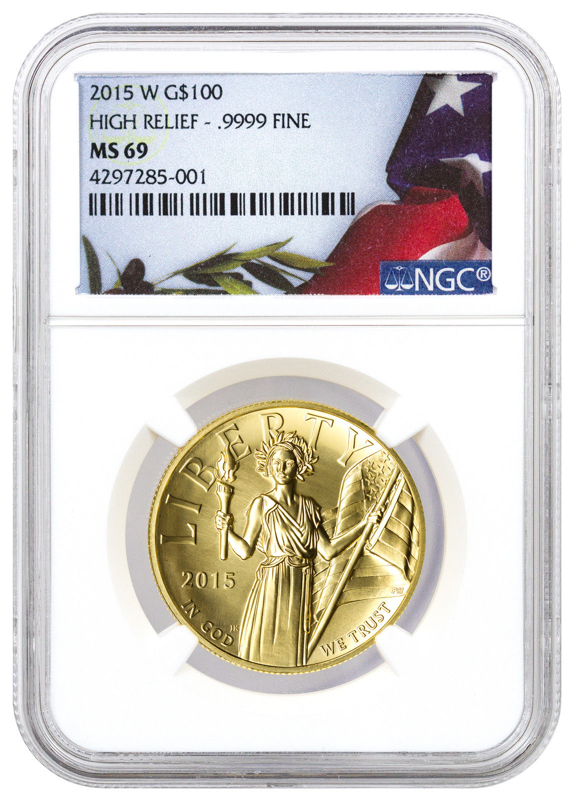 2015-W 1 oz. $100 High Relief Gold American Liberty NGC MS69 SKU37639