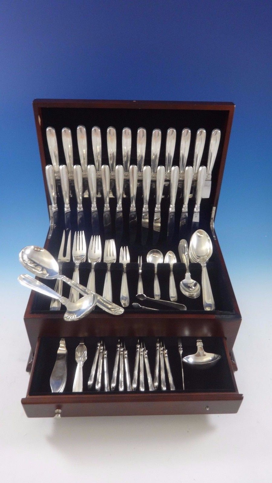 Karina by W & S Sorensen Sterling Silver Danish Flatware Set 12 Service 152 Pcs