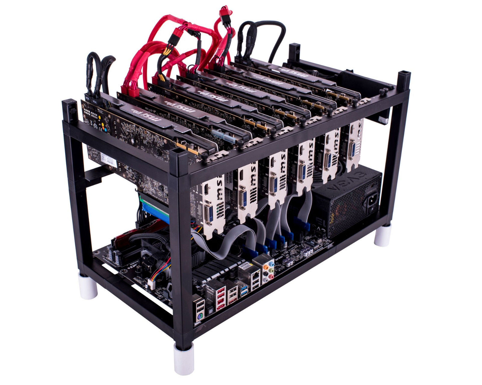 ZCASH Mining Rig 1700 H/S 6 X AMD RX580 8GB GPU CryptoCurrency Mine Ethereum/XMR