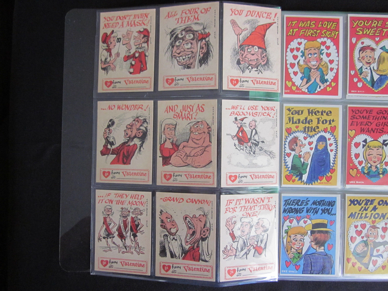 1950’s Topps Funny Valentines Series A Non-Sport Cards Complete Set (66) NM-MT