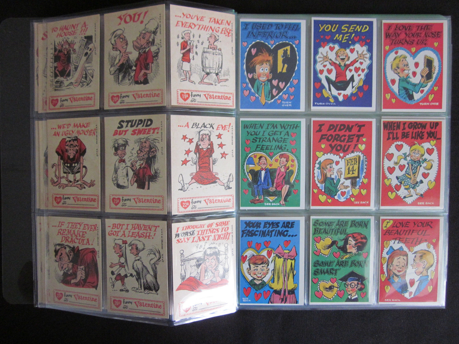 1950’s Topps Funny Valentines Series A Non-Sport Cards Complete Set (66) NM-MT