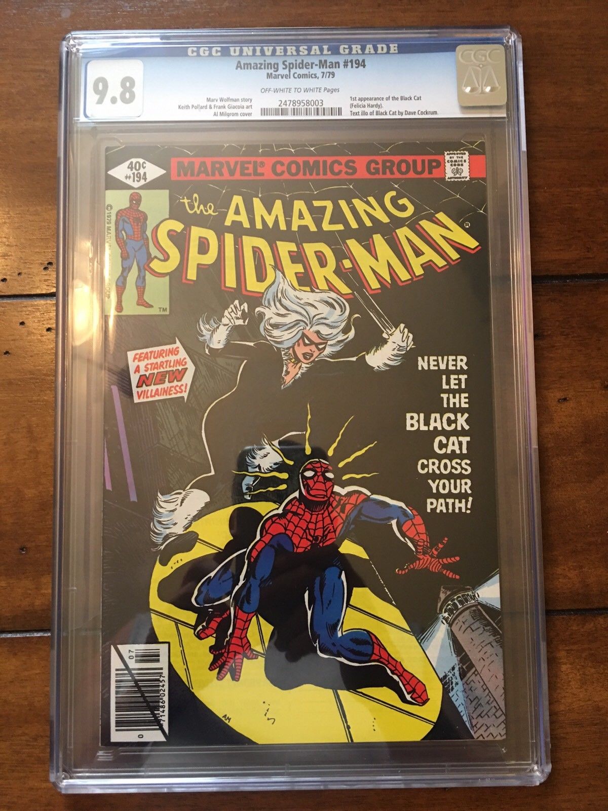 AMAZING SPIDER-MAN #194 - CGC 9.8 - 1ST APPEARANCE OF BLACK CAT - TOUGH GRADE