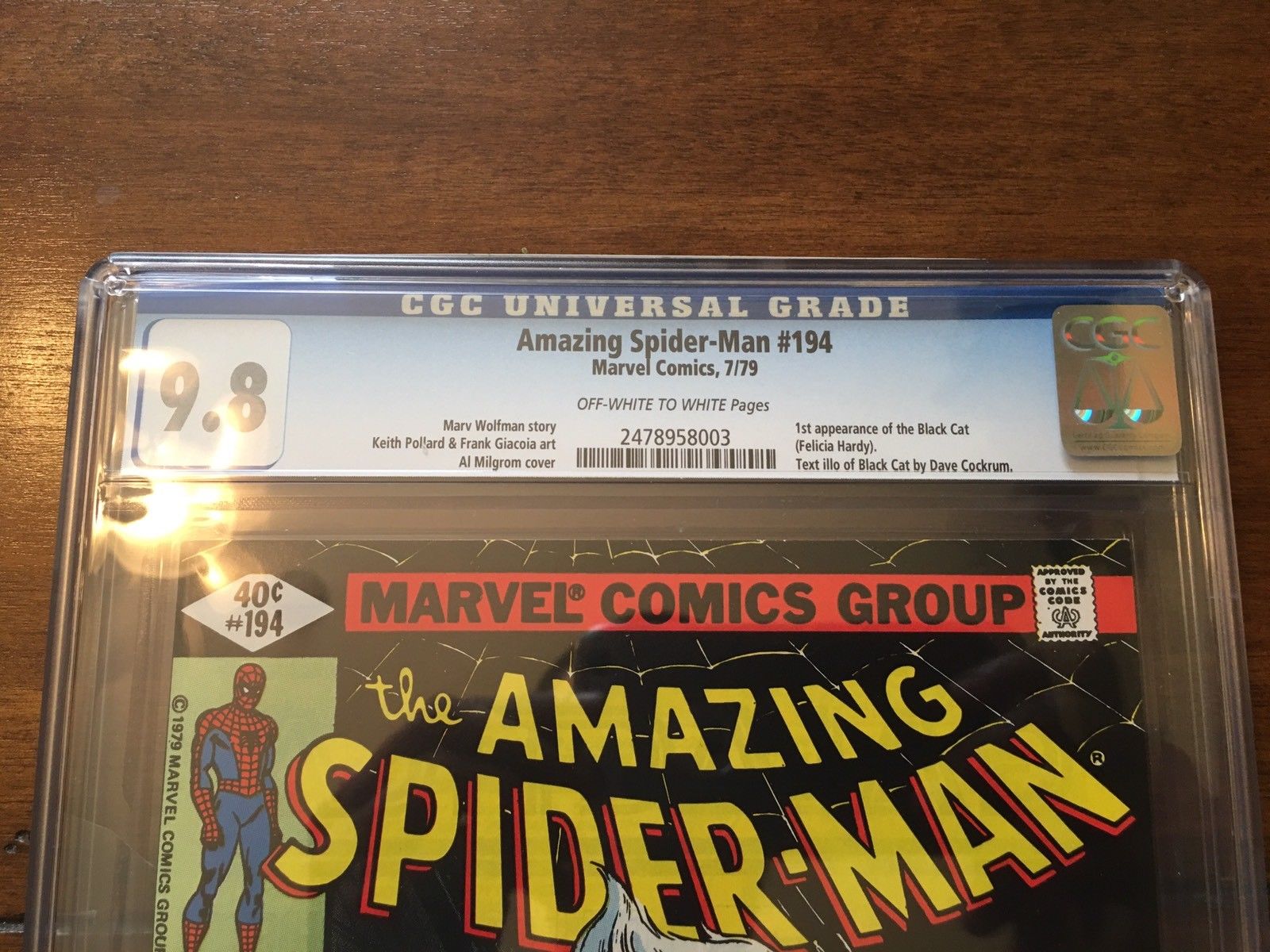 AMAZING SPIDER-MAN #194 - CGC 9.8 - 1ST APPEARANCE OF BLACK CAT - TOUGH GRADE