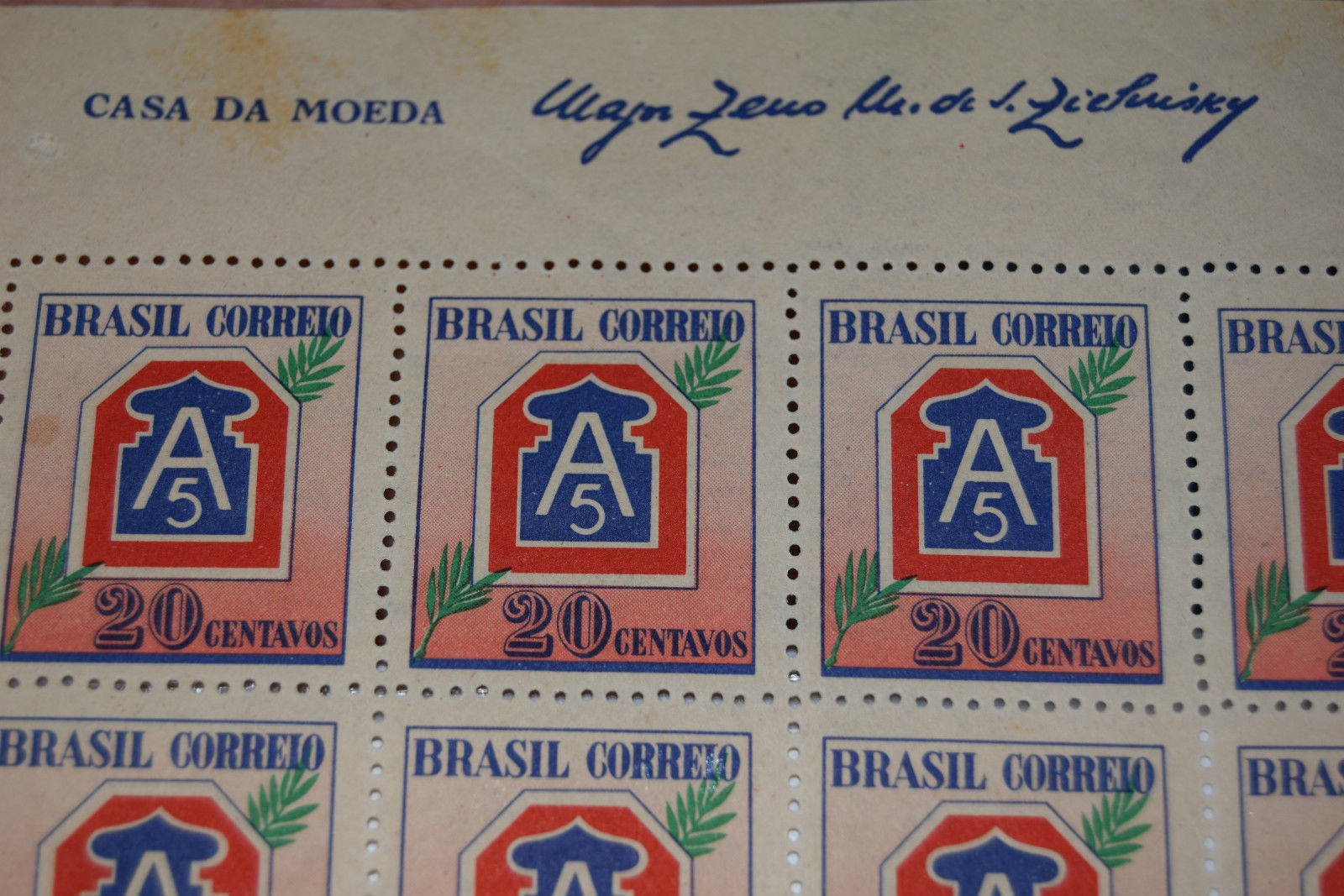 brazil 1945 stamp sheet 90 stamps