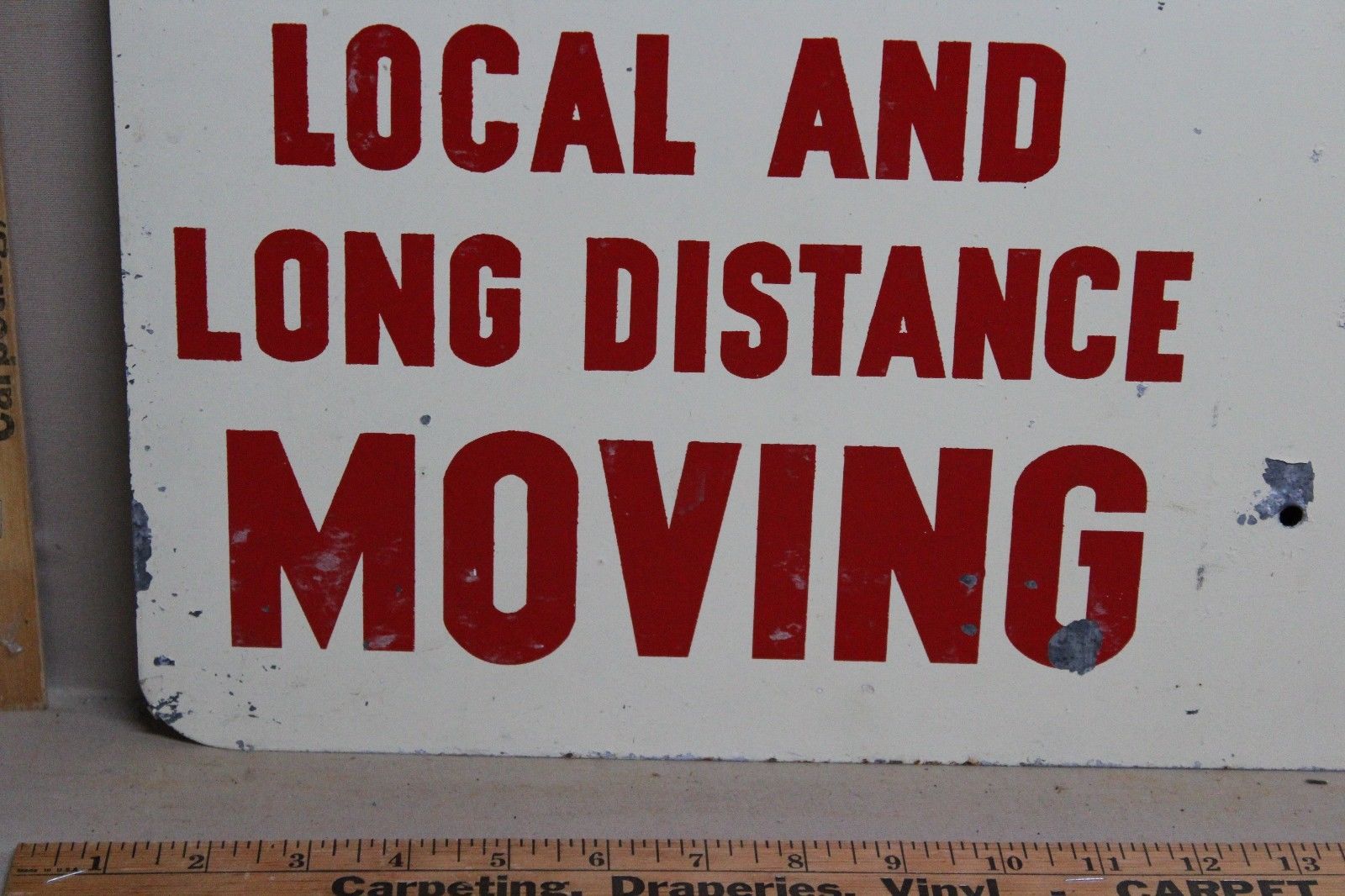 RARE 1950's NORTH AMERICAN MOVING VAN LINES METAL SIGN SEMI GAS OIL TEXAS 66