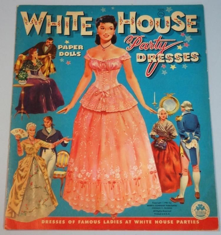 Uncut Book -White House Party Dresses Paper Dolls, Merrill Co. 1961