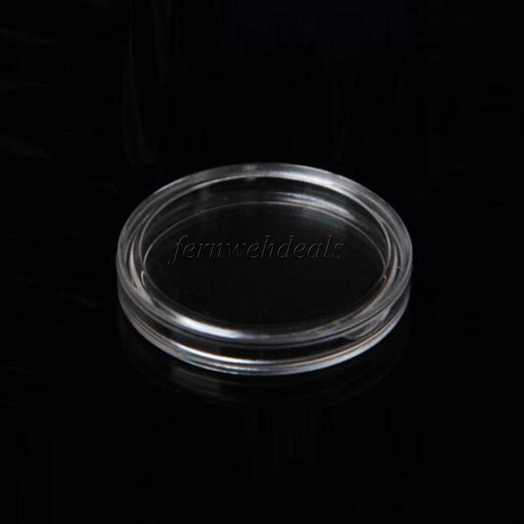 100 Clear Round Plastic Coin Capsule Container Storage Box Holder Case 32mm