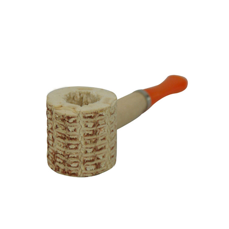 1 Pc Natural Corn Cob Gourd-shaped Cigarette Holder Smoking Pipe Tobacco Pipe