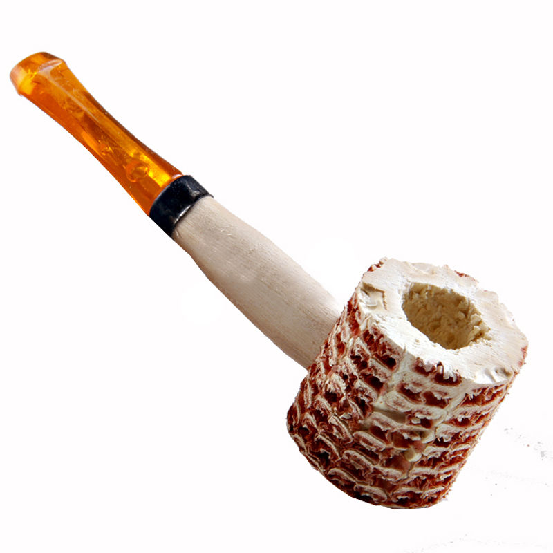 1 Pc Natural Corn Cob Gourd-shaped Cigarette Holder Smoking Pipe Tobacco Pipe