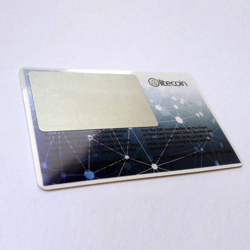 Card Wallet Litecoin sure safe offline Cold Storage Paper cryptocurrancy LTC