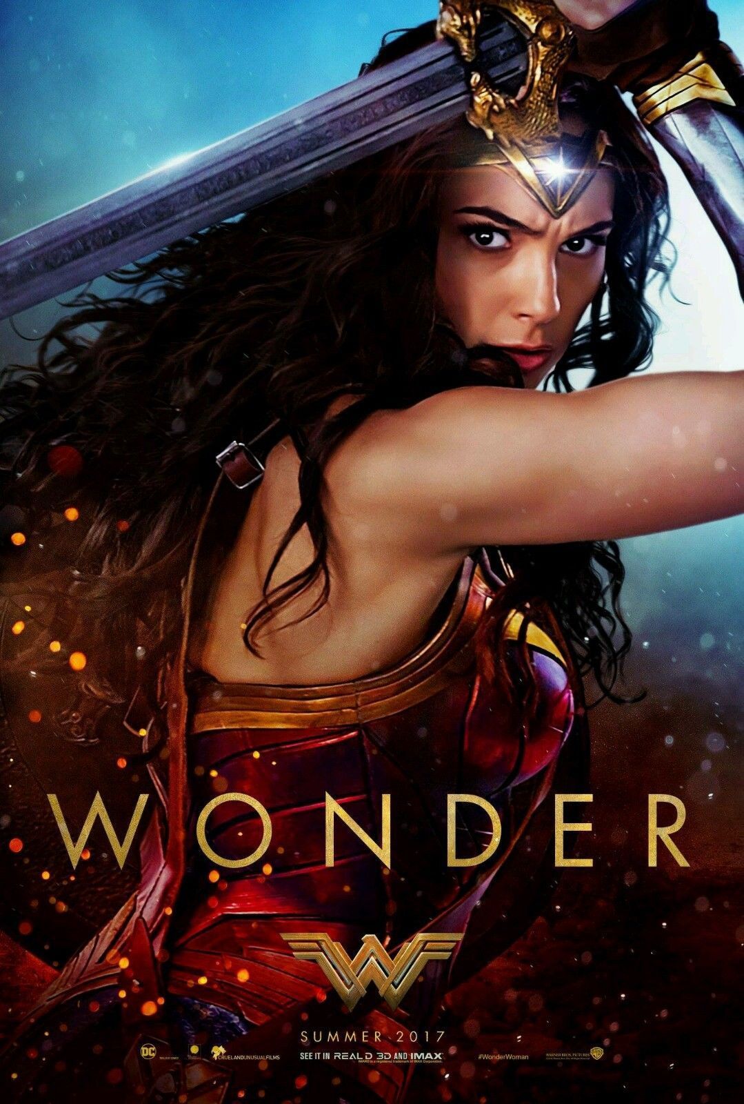 2017 WONDER WOMAN Gal Gadot Movie Art Silk Poster 24x36inch