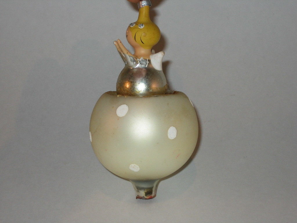 Fairy On A Flower Antique Glass Christmas Ornament Decoration 1950s Italy