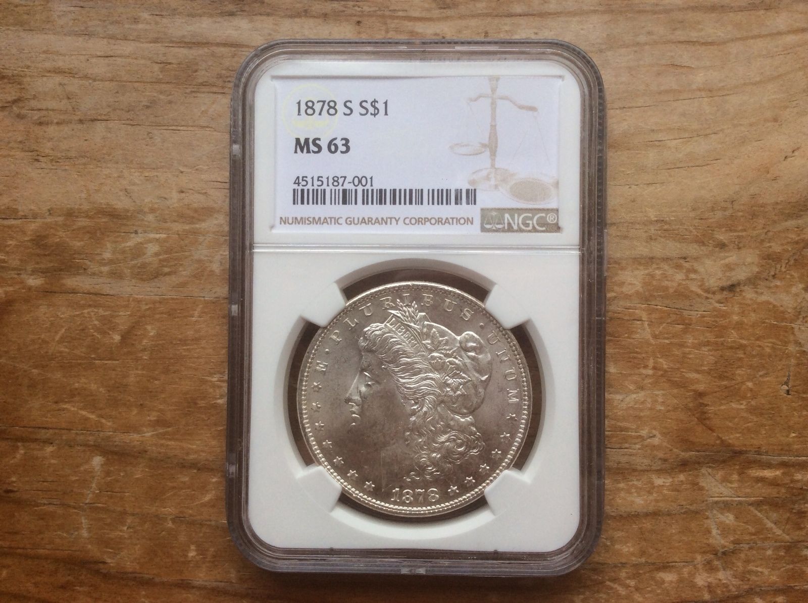 1878-S US Morgan Silver Dollar $1 - NGC MS63