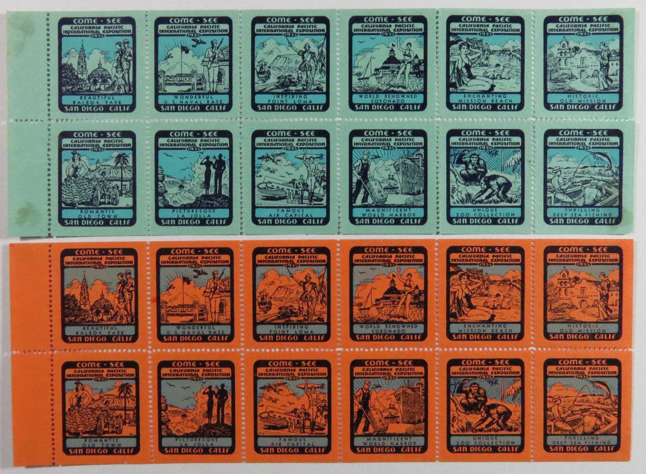 Poster Stamps California Pacific International Exposition 1935 San Diego