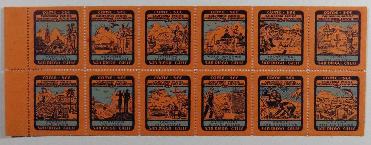 Poster Stamps California Pacific International Exposition 1935 San Diego