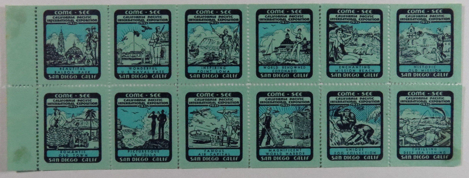 Poster Stamps California Pacific International Exposition 1935 San Diego