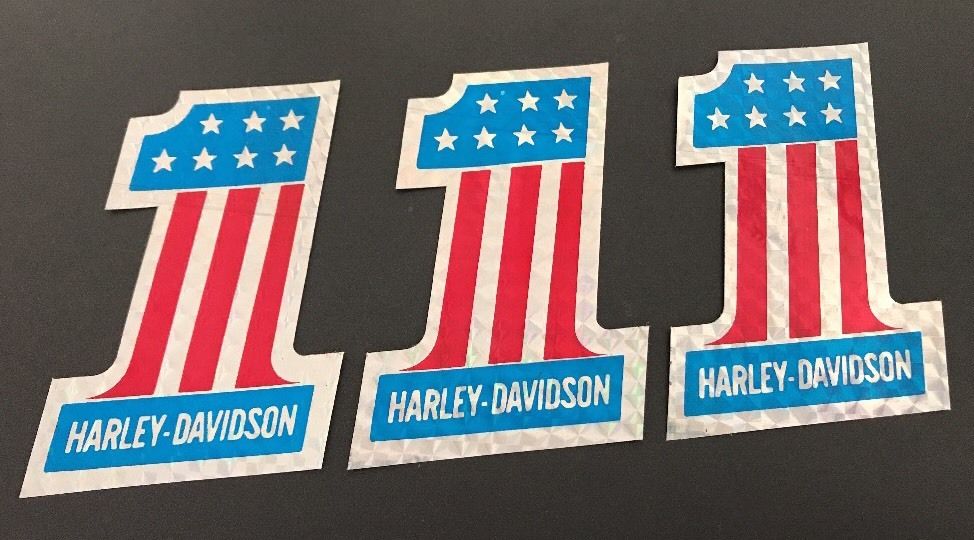 NEW Vintage Harley Davidson #1 Stickers Decals - Lot of 3 motorcycle chopper