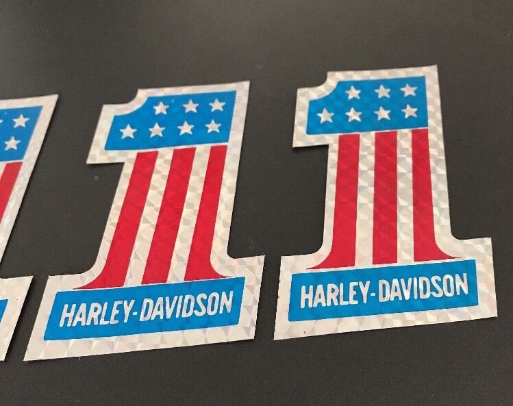 NEW Vintage Harley Davidson #1 Stickers Decals - Lot of 3 motorcycle chopper