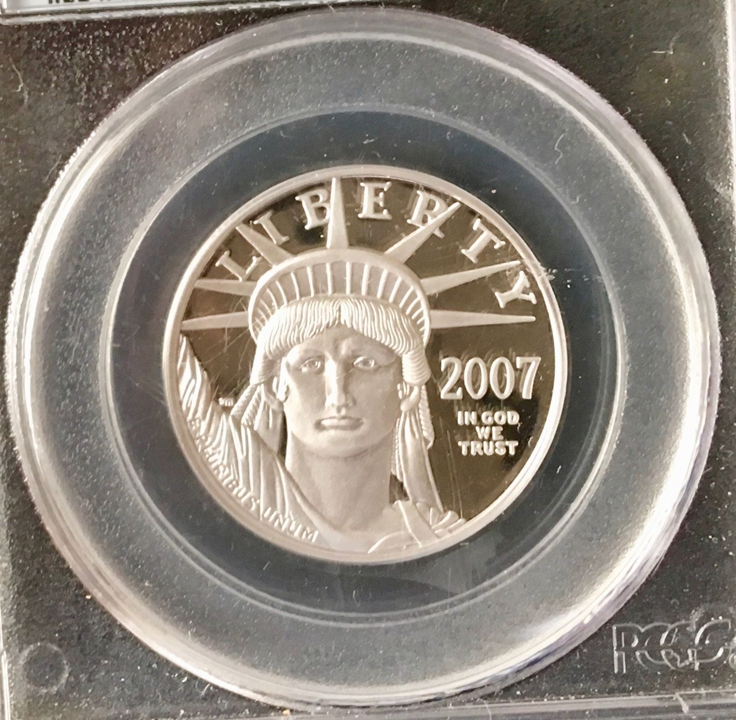 2007-W First Strike Tenth Anniv. Reverse $50 Platinum SOL PR69 PCGS