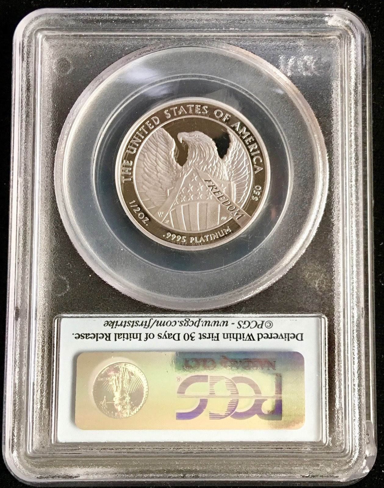 2007-W First Strike Tenth Anniv. Reverse $50 Platinum SOL PR69 PCGS