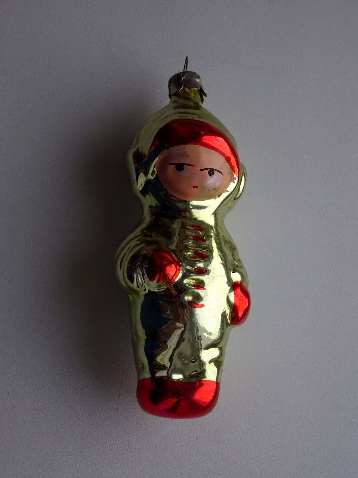 1960-70 Russian USSR Christmas glass ornament tree decoration Astronaut ,Space