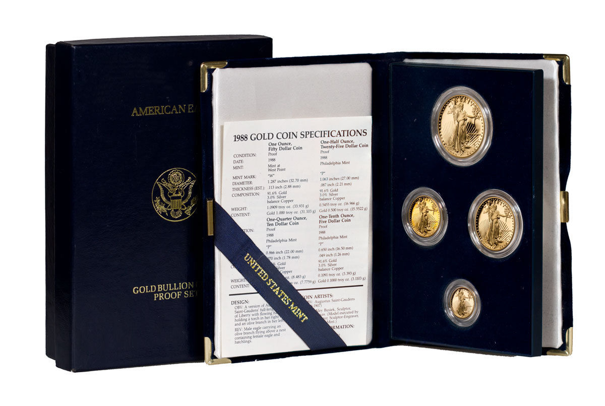 1988 Gold American Eagle Proof 4-Coin Set - Gem Proof In OGP SKU18177