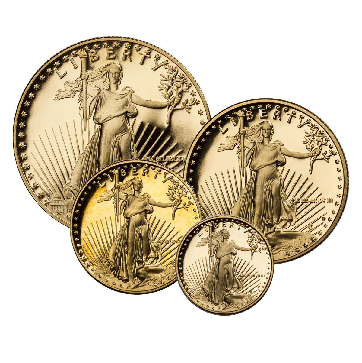 1988 Gold American Eagle Proof 4-Coin Set - Gem Proof In OGP SKU18177