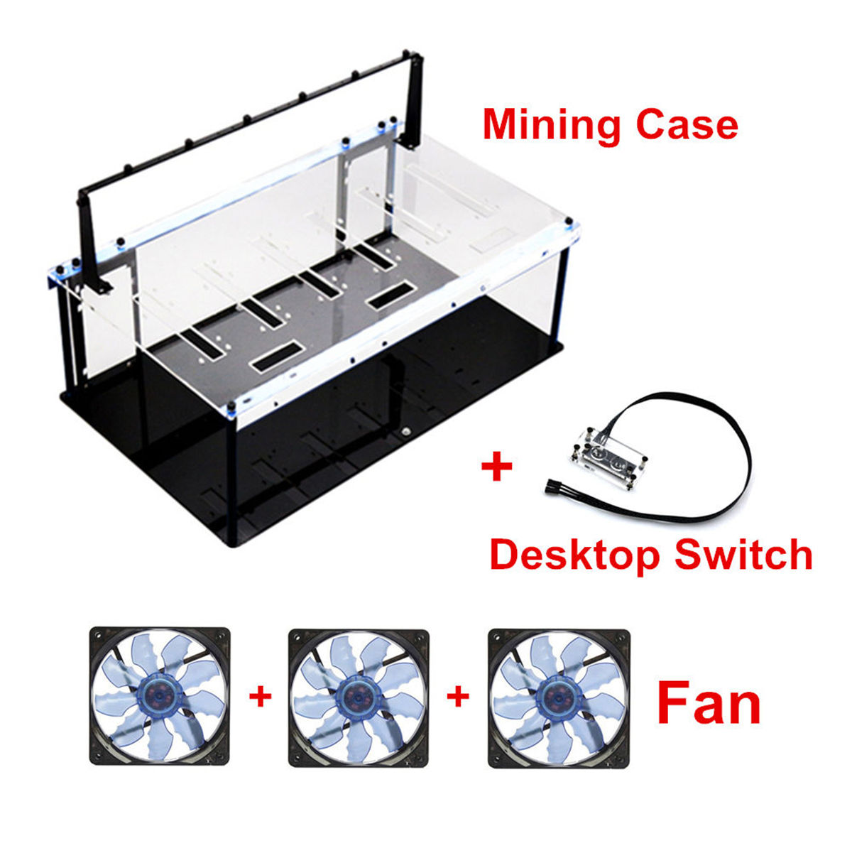 Crypto Coin Bitcoin Open Air Mining Rig Frame Case For 6 GPU ETH BTC Ethereum