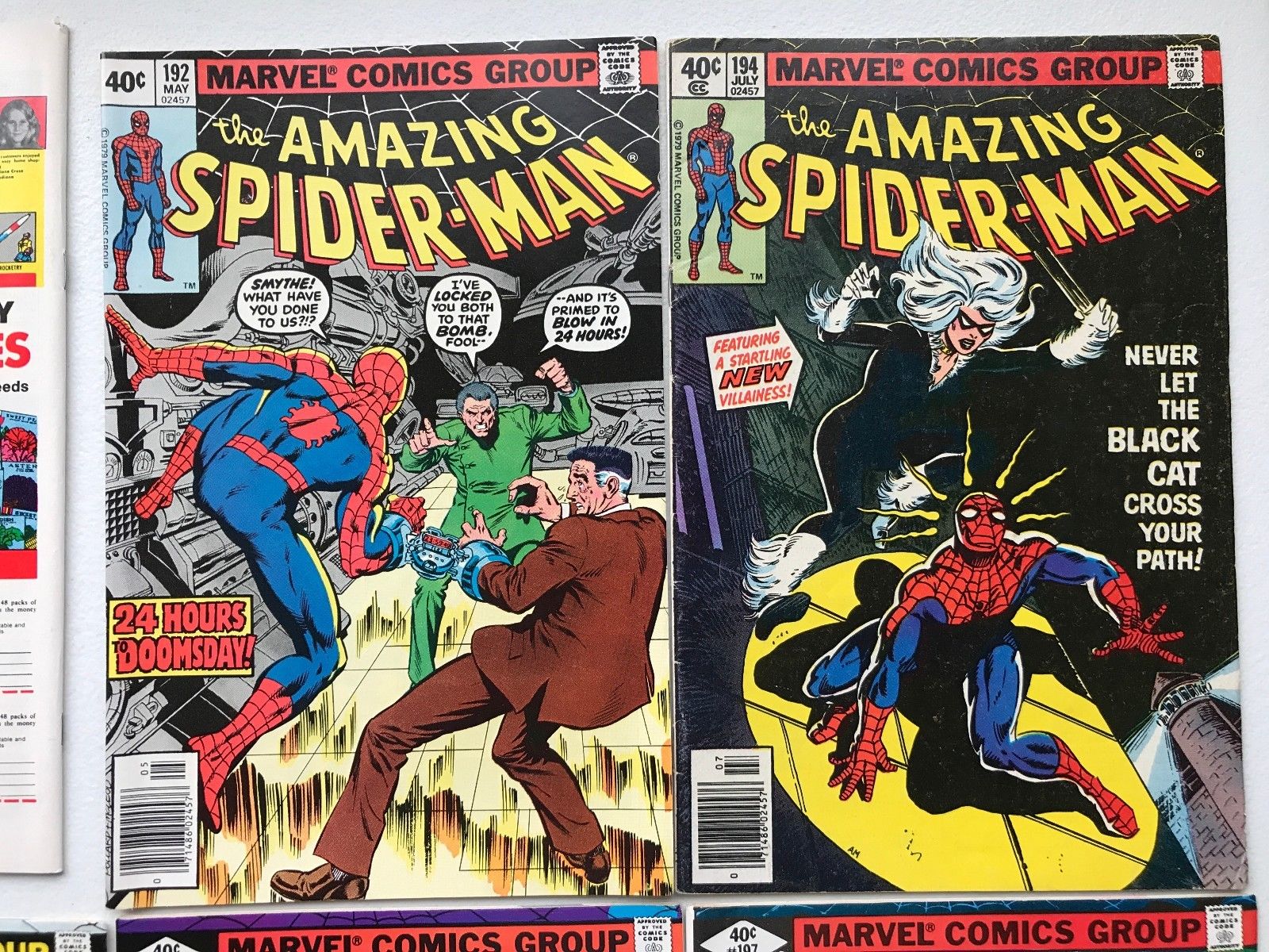 The Amazing Spider-Man #190-197 Collection 8 Book Lot Run 1st App Black Cat 194