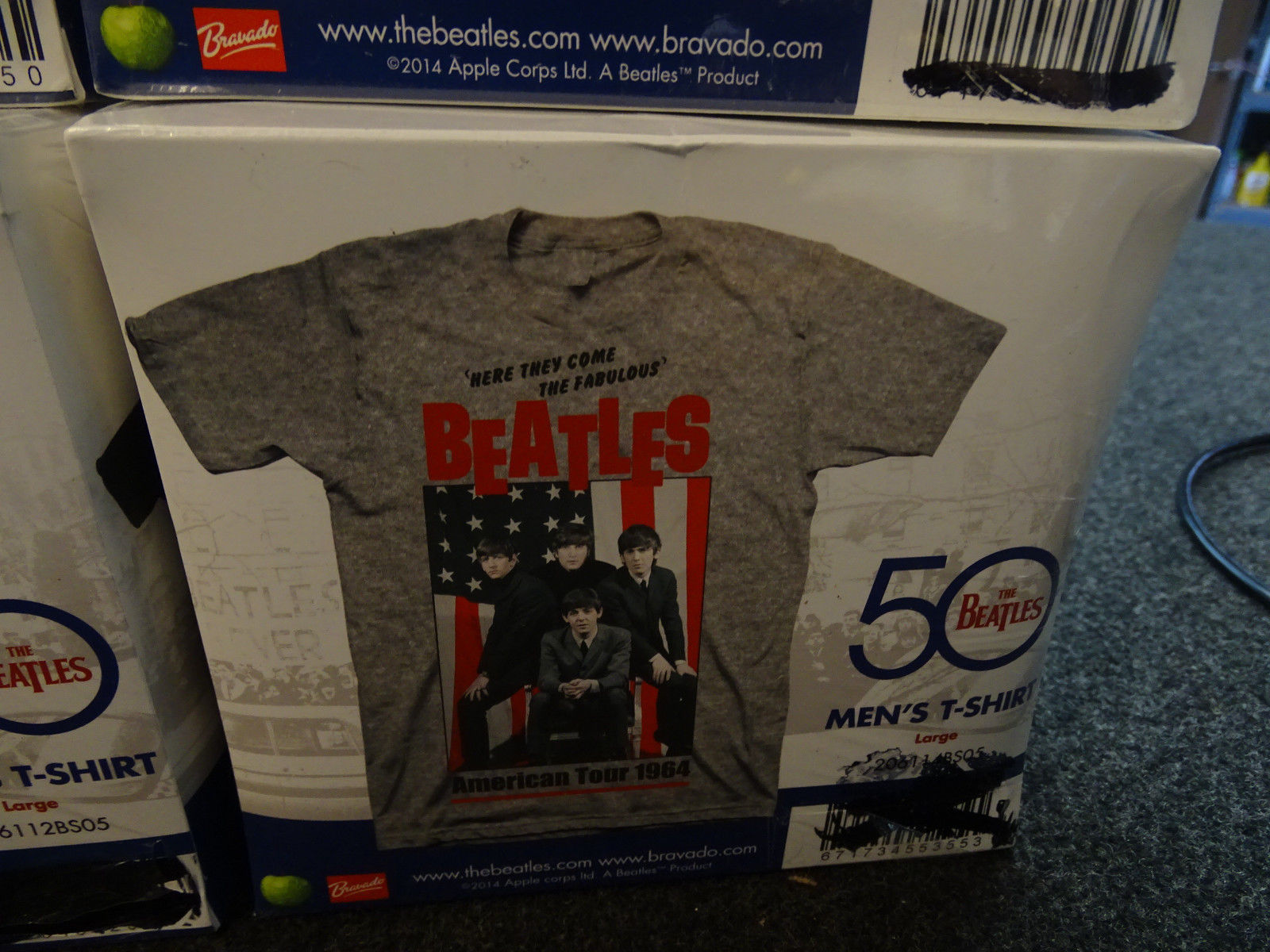 Lot of 5 The Beatles 50 Men's T-Shirt Large Bravado Authentic Memorabilia NIB