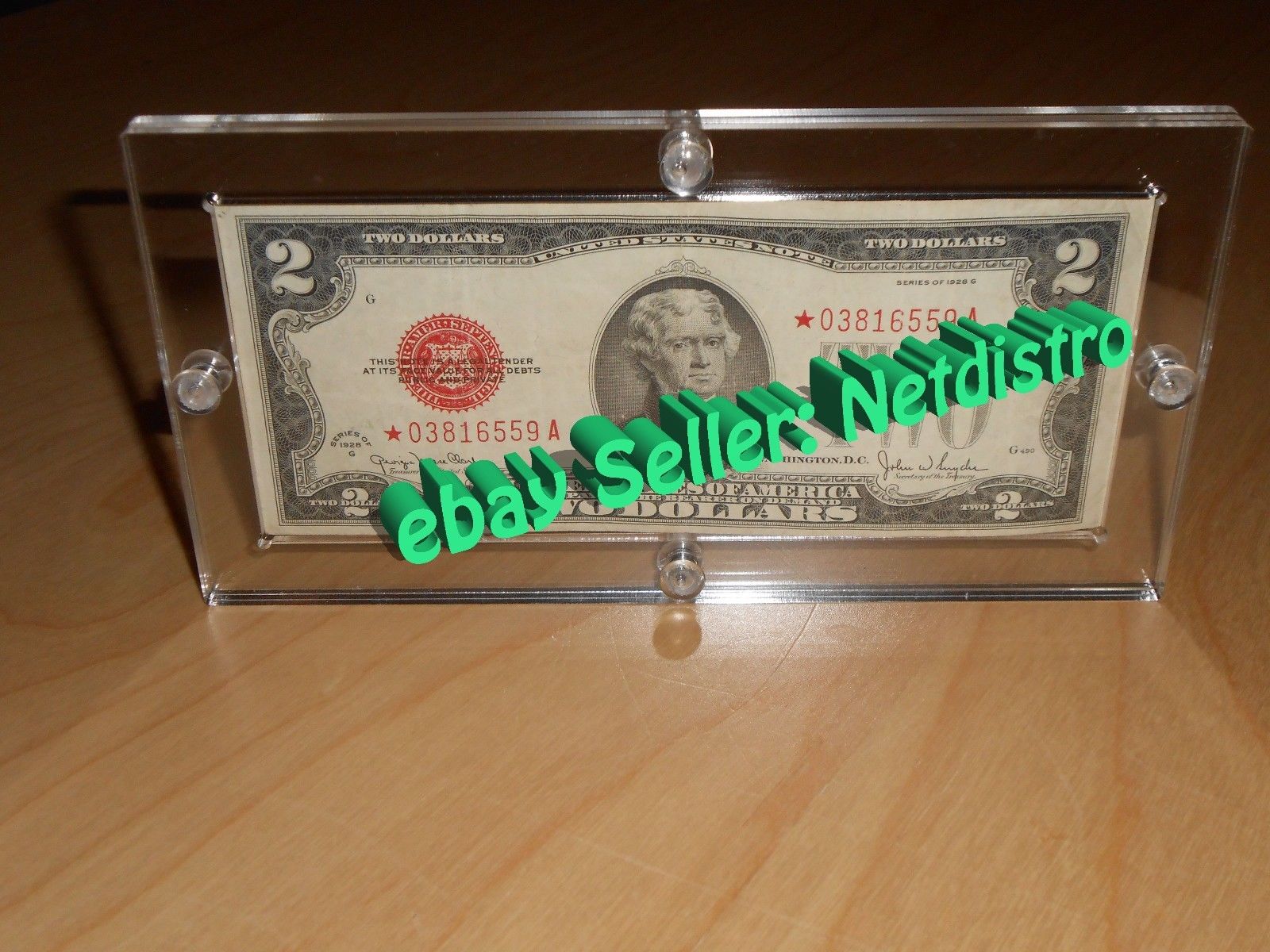 Single Acrylic Bank Note Money Currency Display Dollar Frame Holder Plastic Case