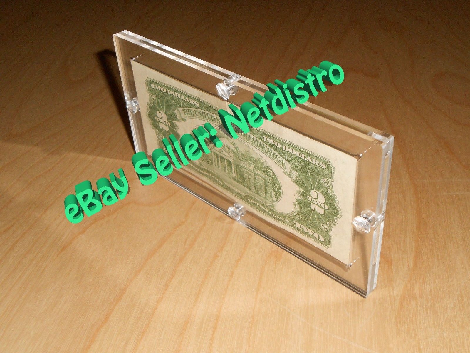 Single Acrylic Bank Note Money Currency Display Dollar Frame Holder Plastic Case