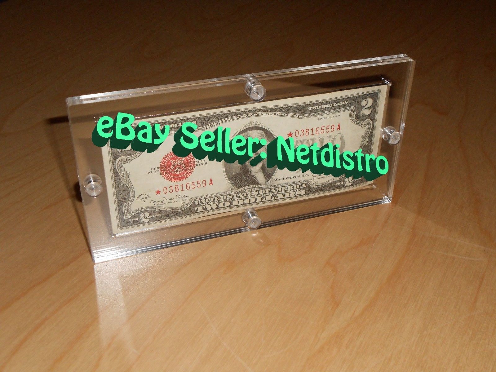 Single Acrylic Bank Note Money Currency Display Dollar Frame Holder Plastic Case